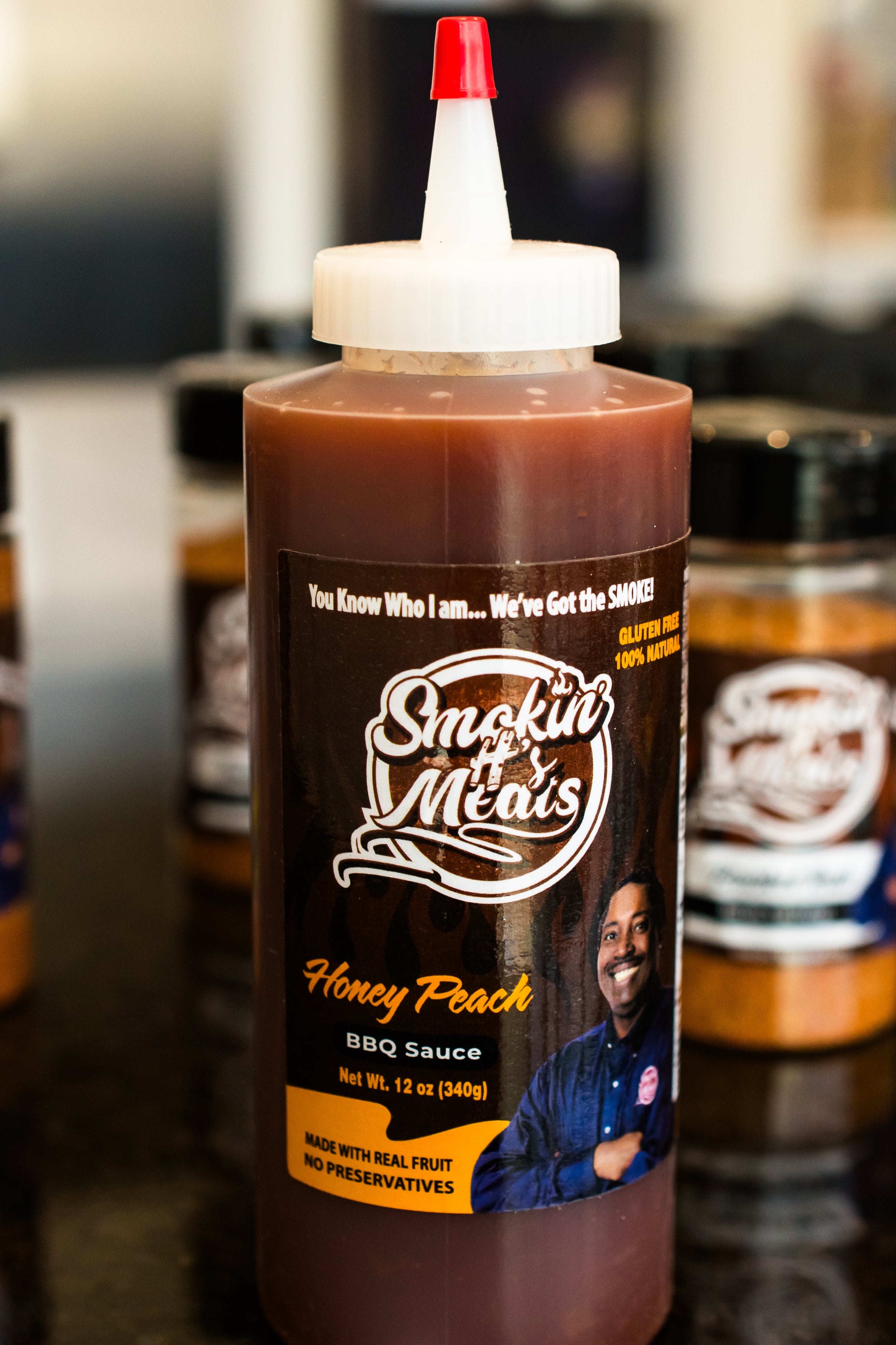 12 oz Smokin H's signature honey Peach barbecue sauce