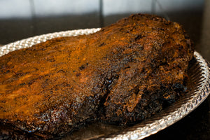 Oakwood smoked full brisket 12-15 lbs seasoned with smokin H's brisket rub