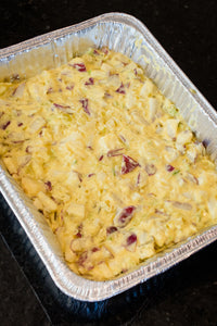 Smoked red skin mashed potatoes with real garlic and sharp cheddar cheese